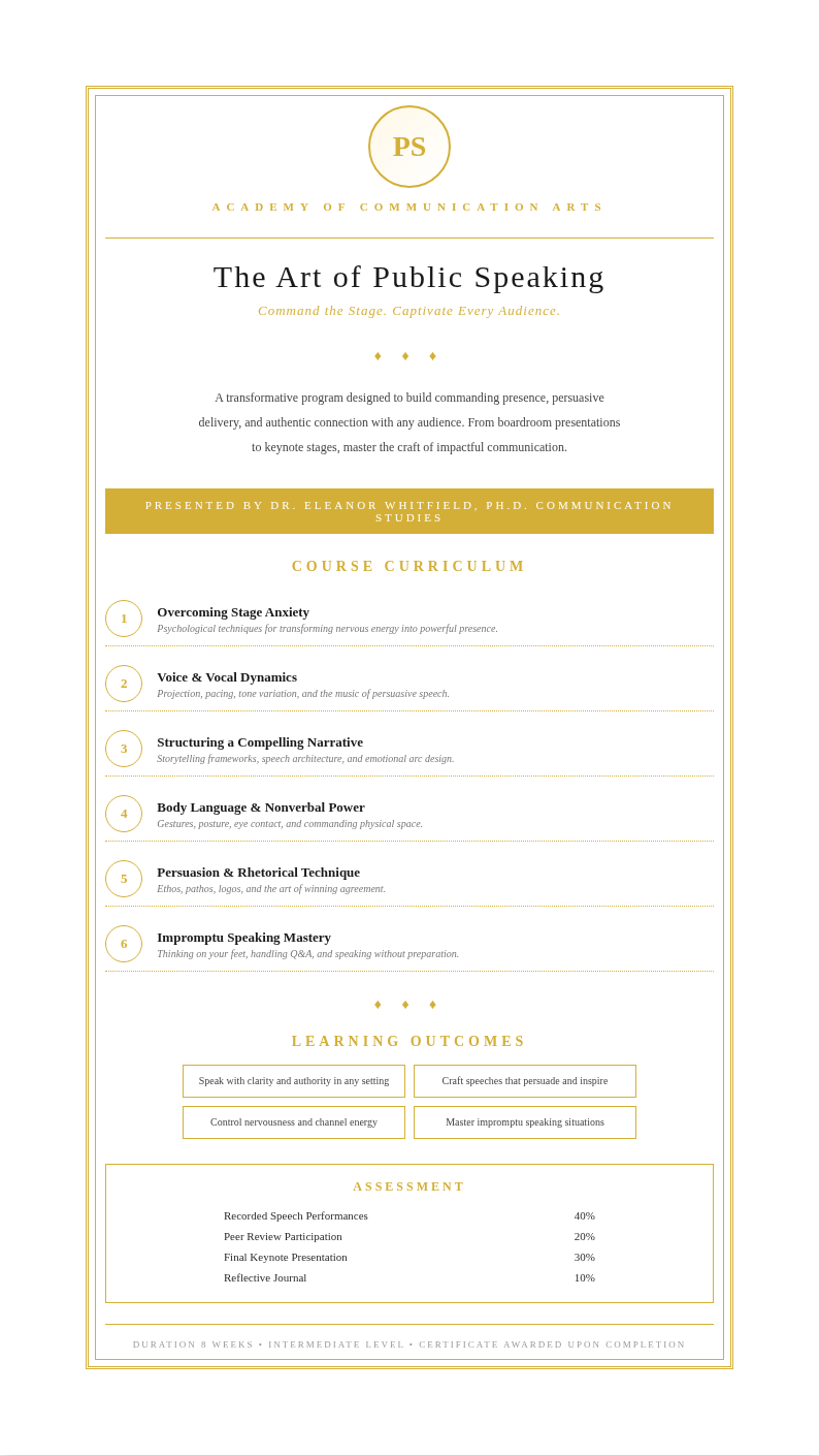Certificate award course creator